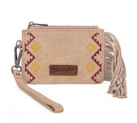 Montana West X Wrangler Wallet for Women Small RFID Wallet Credit Card Holder Womens Wallets with Wristlet Strap ID Window, Tan, S, Retro