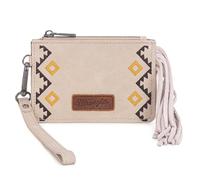 Montana West X Wrangler Wallet for Women Small RFID Wallet Credit Card Holder Womens Wallets with Wristlet Strap ID Window, Beige, S, Retro