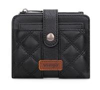 Montana West X Wrangler Wallet Women Small Bifold Wallet Womens Ladies Female Credit Card Wallet with Removable ID Window, Quilted - Black, Chic