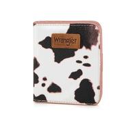Montana West X Wrangler Women's RFID Lined Wallet with Coin Purse, Pink Cow, Small, Minimalist