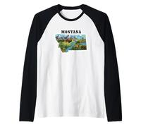 Montana Wildlife Outdoor and Adventure Nature Lover Design Raglan Baseball Tee