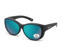 montana Women's Butterfly Matte Black Green Mirror Polarized FO8