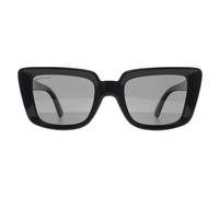 montana Women's Rectangle Shiny Black Smoke Polarized MP193