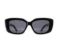 montana Women's Rectangle Shiny Black Smoke Polarized MP56