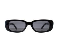 montana Women's Rectangle Shiny Black Smoke Polarized MP65