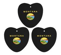 Montana1 State Flag Hanging Car Air Fresheners 3Pcs Aromatherapy Tablets Automotive Fragrance Scented Card Decor Love form