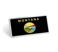 Montana1 State Flag Metal Badge Rectangular Stainless Steel Badges Decorative Lapel Pins Clothing Backpack Accessory Gift