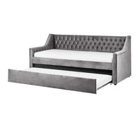 Trundle Bed Velvet MONTARGIS 90 x 200 cm (EU Single) Light Grey
