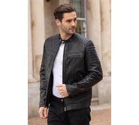 Ashwood Leather Men's 'Montaro' Real Leather Biker Jacket in Black | Size: XL Ashwood Leather Black XL