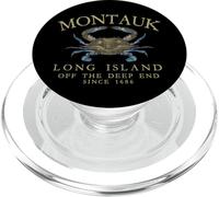 Montauk LI Off The Deep End Since 1686 Blue Claw Crab Tan PopSockets PopGrip for MagSafe