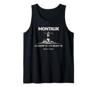 Montauk New York Lighthouse Coordinates Travel Design Tank Top