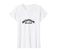 Montauk New York The End Long Island Hamptons Summer Ocean Value Graphic T-Shirt, Women, White, M