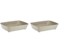MONTAUR Moderna Cat litter Tray, Warm Grey 42cm (Pack of 2)