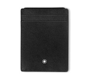 MONTBLANC 4cc 130070 Leather ID Card Holder 12 cm x 9 cm x 0.5 cm Black, Black, 12cm, Modern