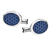 Montblanc Cufflinks Meisterstuck Oval Steel Lacquer - Blue MNT-313
