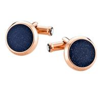 Montblanc Cufflinks Meisterstuck Rose Gold Blue Goldstone Inlay - Blue MNT-067