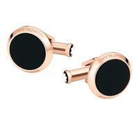 Montblanc Cufflinks Meisterstuck Rose Gold PVD Onyx - Silver MNT-063