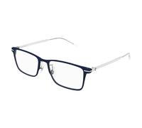 MONTBLANC Eyeglasses Blue-silver-transparent/Lens Height: 37,00 Lens Diagonal: 58,90 Shape Description: Rectangular/Squared