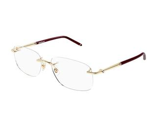 MONTBLANC Eyeglasses Grey-silver-transparent/Lens Height: 43,00 Lens Diagonal: 56,10 Shape Description: Rectangular/Squared