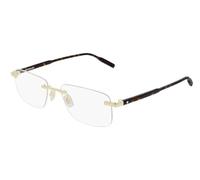 MONTBLANC Eyeglasses Ruthenium-ruthenium-transparent/Lens Height: 39,00 Lens Diagonal: 56,00 Shape Description: Rectangular/Squared