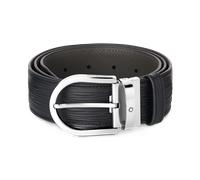 Montblanc Horseshoe Buckle Printed Black 40 mm Leather Belt MNT-904