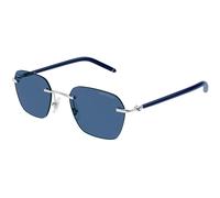 Montblanc MB0270S 003 Man Sunglasses Metal Silver Blue Squared Normal