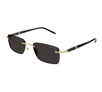 Montblanc MB0344S 001 Man Sunglasses Metal Gold Grey Squared