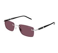 Montblanc MB0344S 002 Man Sunglasses Metal Silver Violet Squared