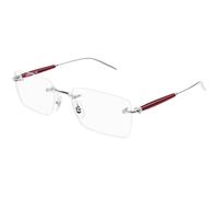 Montblanc MB0411O 003 Man Optical frames Metal Silver Transparent Squared