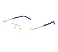 Montblanc MB0444O 003 Man Optical frames Metal Silver Transparent Squared
