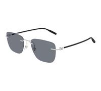 Montblanc MB0470S 002 Man Sunglasses Metal Silver Grey Squared