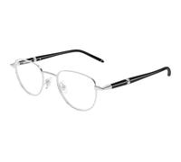 Montblanc MB0486O 004 Man Optical frames Metal Silver Transparent Round