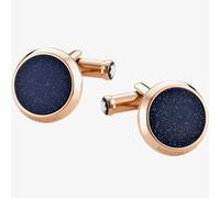 Montblanc Meisterstuck Rose Gold Plated Blue Glitter Cufflinks 112908