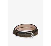 Montblanc Mens Montblanc Horseshoe-Buckle Leather Bracelet
