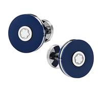Montblanc PIX Round Blue Resin & Stainless Steel Cufflinks