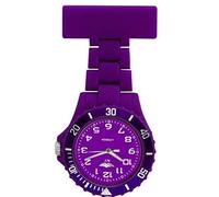 MontCherry 3D Bookmark and Prince NY London Rotating Unisex Nurses Fob Watch by Trendz (Dark Purple/White Face)