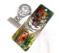 MontCherry 3D Bookmark and Prince NY London Rotating Unisex Nurses Fob Watch by Trendz (Lime Green/White Face)