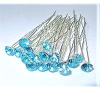 MontCherry Aqua Sea Green Stud Crystal Diamante Wedding Bridal Prom Hair Pins 10 Pins by Trendz