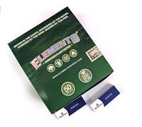 MontCherry Brand 2 Tips & Elements Green King Size Slim Unrefined plant rolling papers Box of 50 Booklets by Trendz