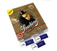 MONTCHERRY Brand 3 Tips and Smoking King Size Organic Unbleached Tree Free Rolling Papers - Box of 50 BOOKLETS Combo by Trendz