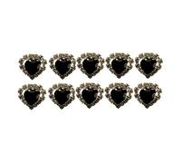 MontCherry Brand Big Heart Shape Crystal with Clear mounted Crystals around Diamante Wedding Bridal Prom Hair Pins 20 pins (Black)