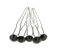 MontCherry Brand Black Stud Crystal Diamante Wedding Bridal Prom Hair Pins 10 Pins by Trendz