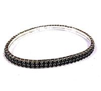 MontCherry BRAND ''BLACK TWO LINE ANKLET'' CRYSTAL DIAMANTE BRIDAL/PROMS/PARTIES ANKLET/PAYAL FOOT JEWELLERY **HOT** DESIGN - 1 ANKLET BY TRENDZ