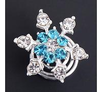 MontCherry Brand Bridal Wedding Prom Silver/Turquoise(Light Blue) Set of 6 Snowflake Flower Hair Coils Swirls Spirals Twists Pins by Trendz
