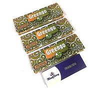 MontCherry Brand Exclusive Tips and Greengo Extra Thin Classics Regular Size 100% Natural Unbleached Chlorine Free Rolling Papers 3 Booklets Combo by Trendz