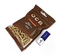 MontCherry Brand Exclusive Tips and OCB Virgin Biodegradable Unbleached Eco Paper Filters 2 Bags of 150 Filters Each(Total 300 Filters) Combo Sold by Trendz