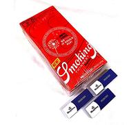 MONTCHERRY BRAND EXCLUSIVE TIPS AND SMOKING BRAND REGULAR SIZE VARIOUS DESIGNS CIGARETTE ROLLING PAPERS COMBO DEAL BY TRENDZ (Thinnest Regular, 50 Books + 3 MontCherry Tips)