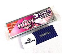 MONTCHERRY BRAND EXCLUSIVE TIPS PACK AND JUICY JAY'S SUPERFINE ULTRA THIN "STICKY CANDY" FLAVORED SMOKING ROLLING PAPERS 1-1/4 SIZE - 3 BOOKLETS COMBO DEAL SOLD BY TRENDZ