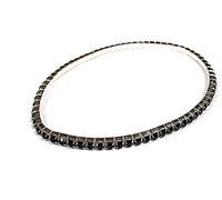 MontCherry BRAND GOLDEN/SILVER/MULTI CRYSTAL DIAMANTE BRIDAL/PROMS/PARTIES STRETCHABLE ANKLET/PAYAL FOOT JEWELLERY **HOT** DESIGN MANY VARIATION - 1 ANKLET BY TRENDZ (Black One Line)