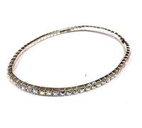 MontCherry BRAND GOLDEN/SILVER/MULTI CRYSTAL DIAMANTE BRIDAL/PROMS/PARTIES STRETCHABLE ANKLET/PAYAL FOOT JEWELLERY **HOT** DESIGN MANY VARIATION - 1 ANKLET BY TRENDZ (AB Silver One Line)